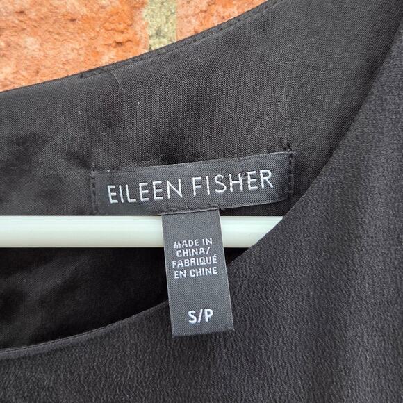 Eileen Fisher Sleeveless Hi-low Silk Dress in Black - Picture 3 of 4